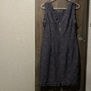 Adrianna Papell Navy Lace Midi Dress